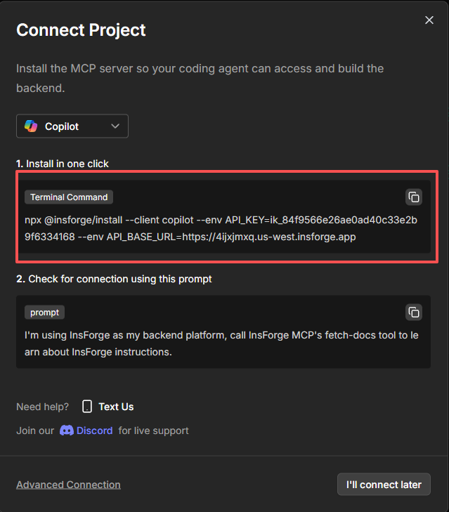 Set up MCP for Cursor, Claude, Windsurf, and more - InsForge Docs